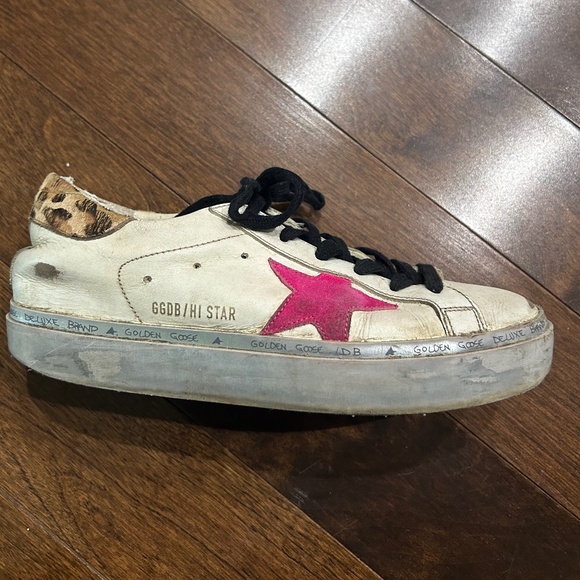 Golden Goose Size 37 Cheetah Print and Pink Star - Picture 3 of 5